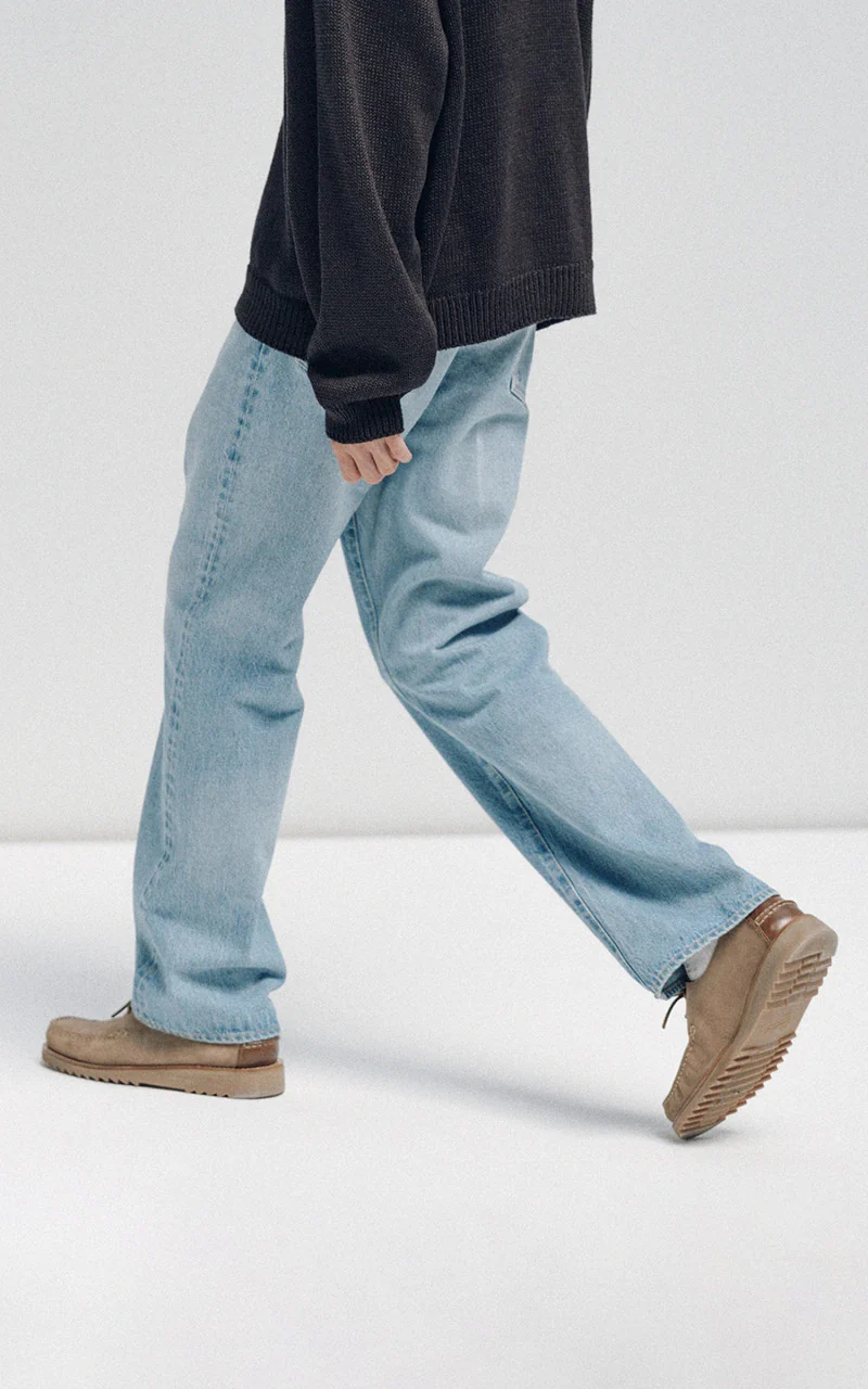 Kaptain Sunshine Skate Shoecut Denim Pants Indigo Vintage Wash - Image 3