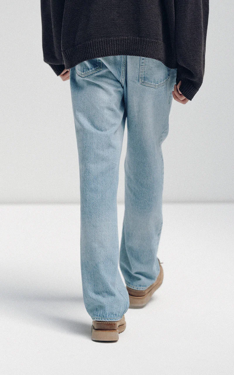 Kaptain Sunshine Skate Shoecut Denim Pants Indigo Vintage Wash - Image 4