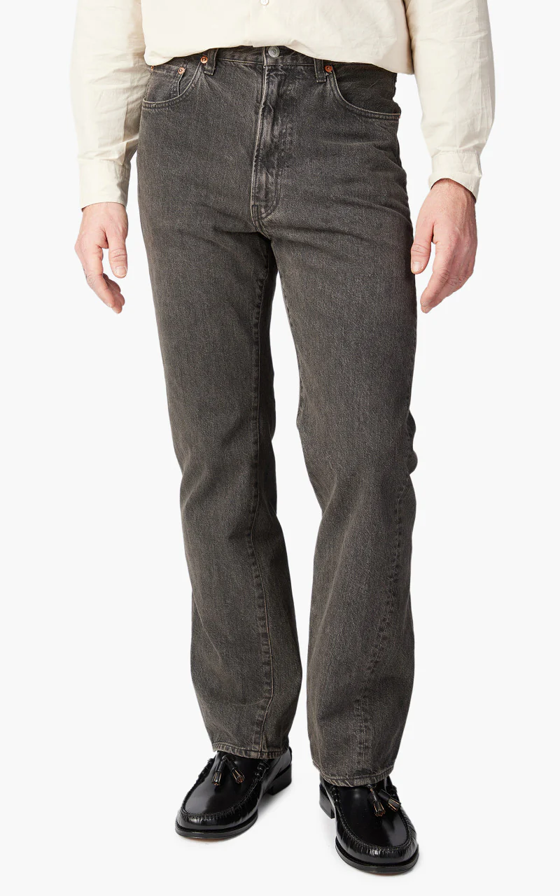 Kaptain Sunshine Skate Shoecut Denim Pants Vintage Wash Black - Image 3