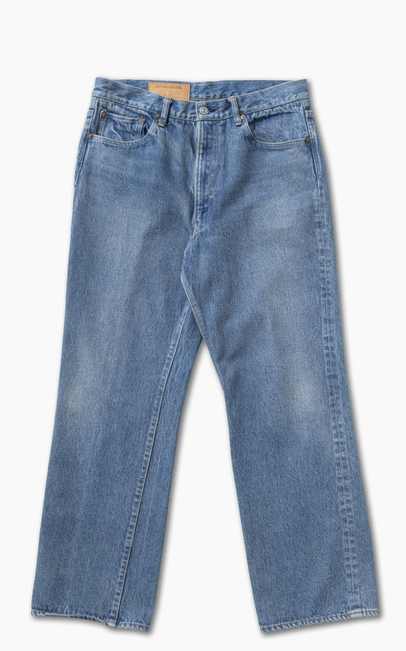 Kaptain Sunshine Skate Shoecut Denim Pants Vintage Wash Indigo