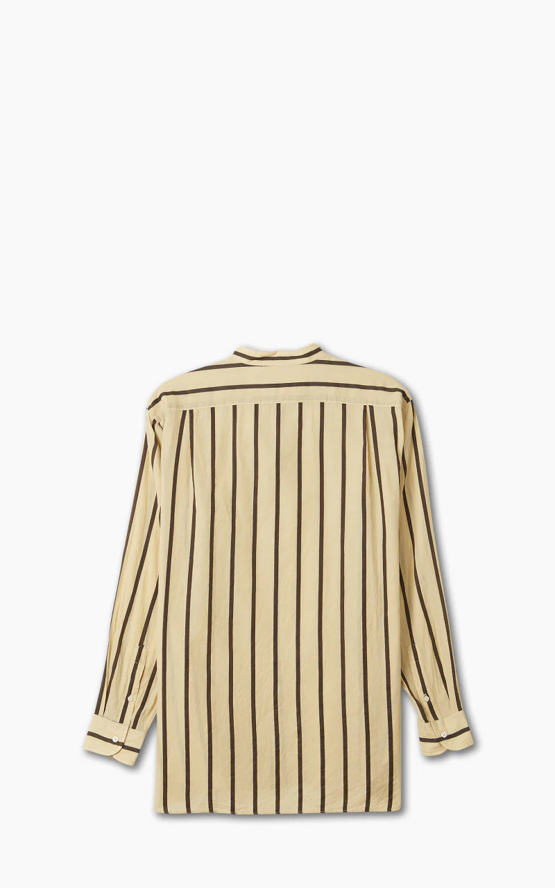 Kaptain Sunshine Stand Collar Shirt Beige Stripe - Image 3