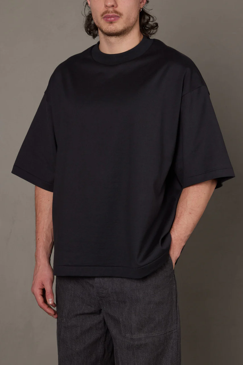 Kaptain Sunshine Suvin Supima Tube Halfsleeve Tee Heavy Ink Black - Image 2