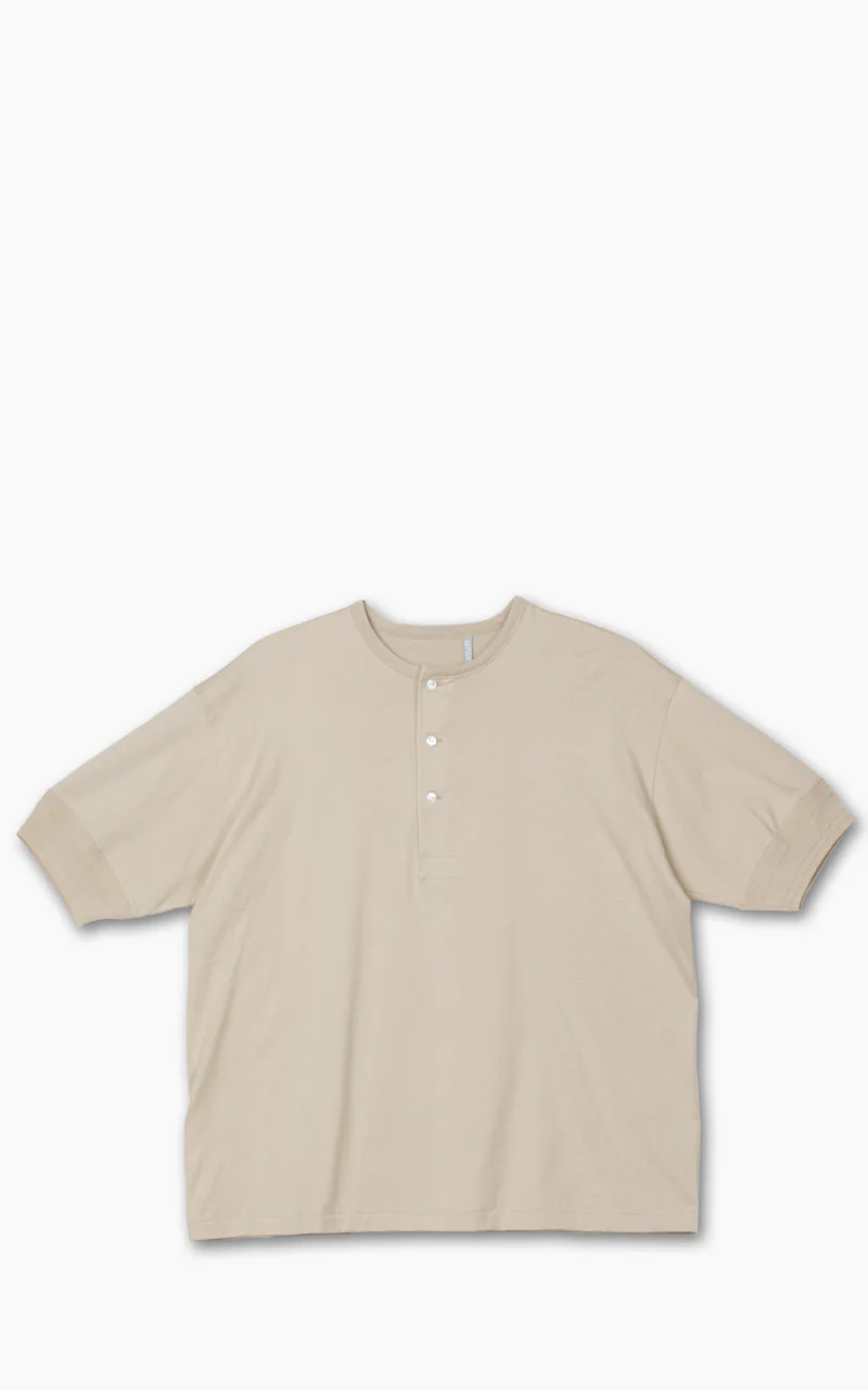Kaptain Sunshine Suvin Supima Tube Henleyneck Tee Light Beige