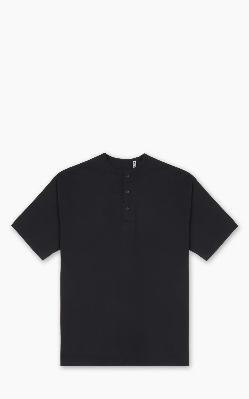 Kaptain Sunshine Suvin Supima Tube Henleyneck Tee Light Black