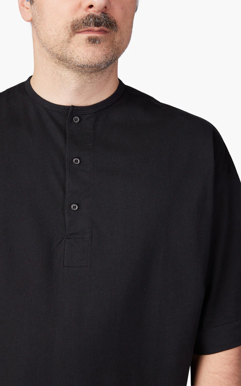 Kaptain Sunshine Suvin Supima Tube Henleyneck Tee Light Black - Image 5
