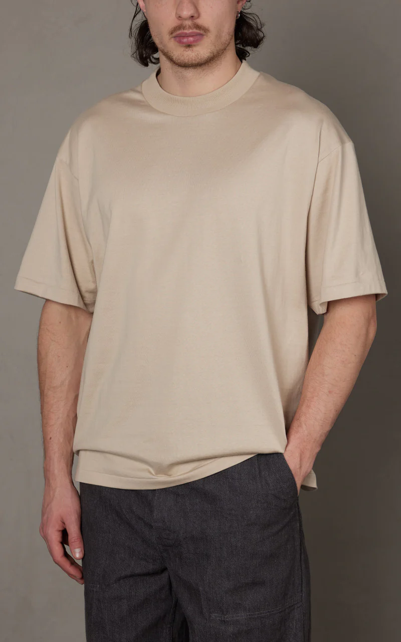 Kaptain Sunshine Suvin Supima Tube Tee Light Beige - Image 2