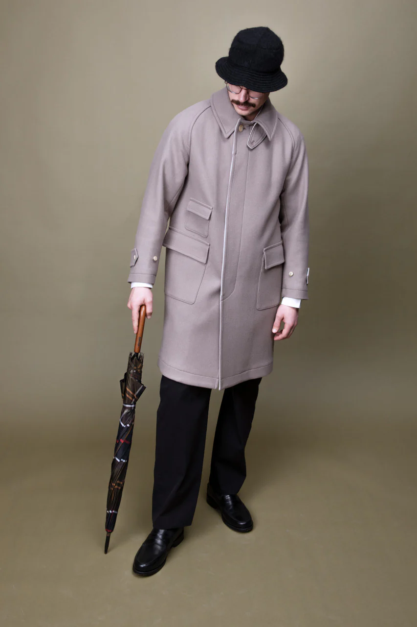 Kaptain Sunshine Traveller Coat Light Grey - Image 4