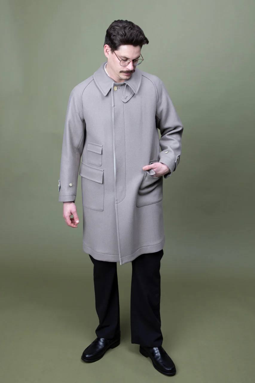 Kaptain Sunshine Traveller Coat Light Grey - Image 5