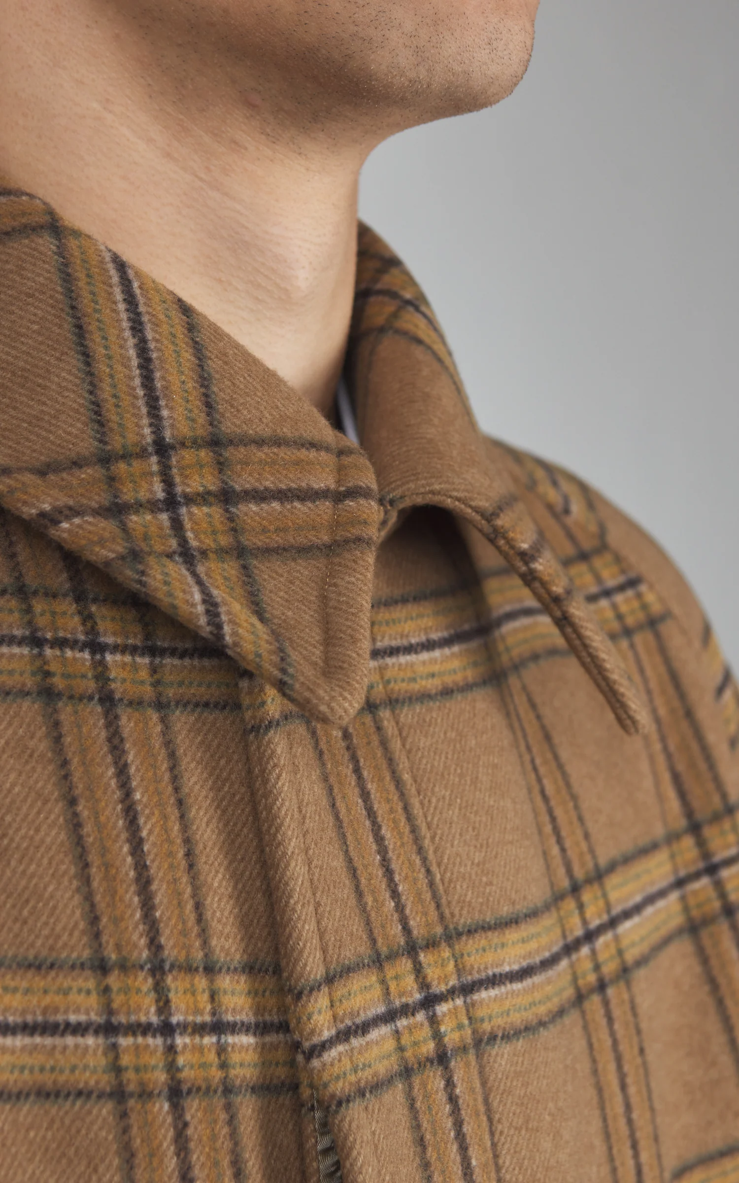Kaptain Sunshine Traveller Coat Wool Plaid Beige - Image 7