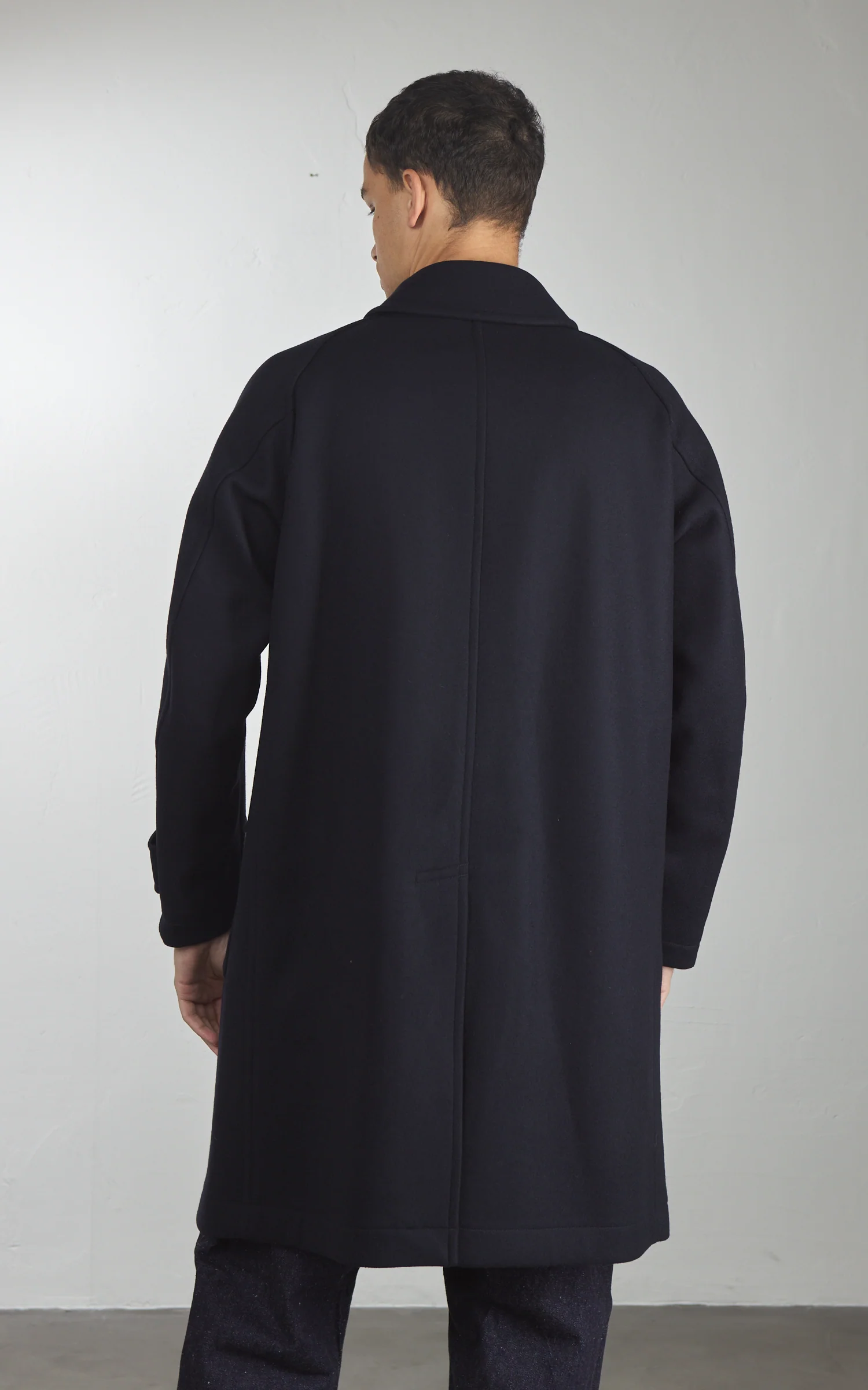 Kaptain Sunshine Traveller Coat Wool Top Navy - Image 4
