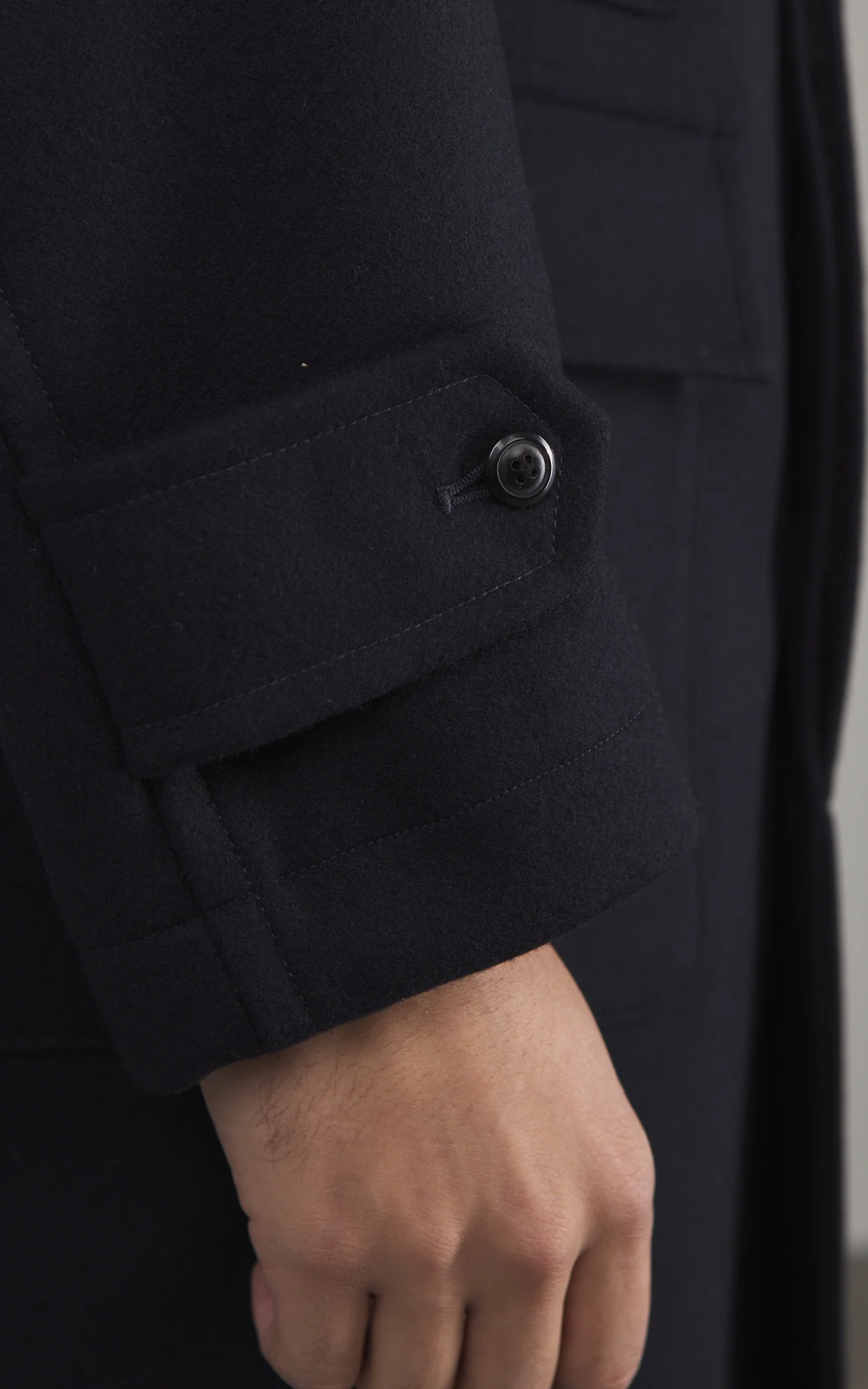Kaptain Sunshine Traveller Coat Wool Top Navy - Image 7