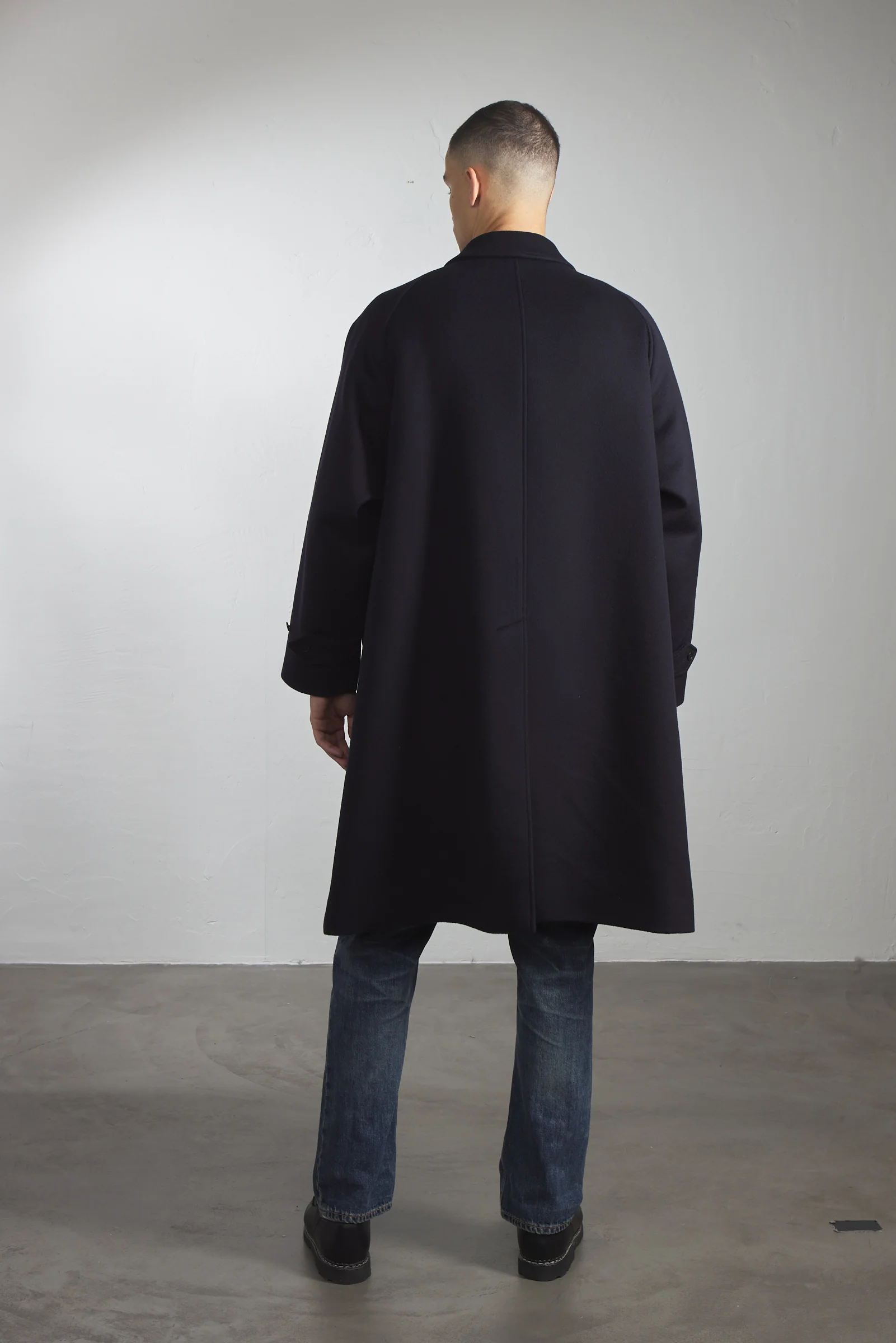 Kaptain Sunshine Walker Coat Cashmere Wool Navy - Image 4