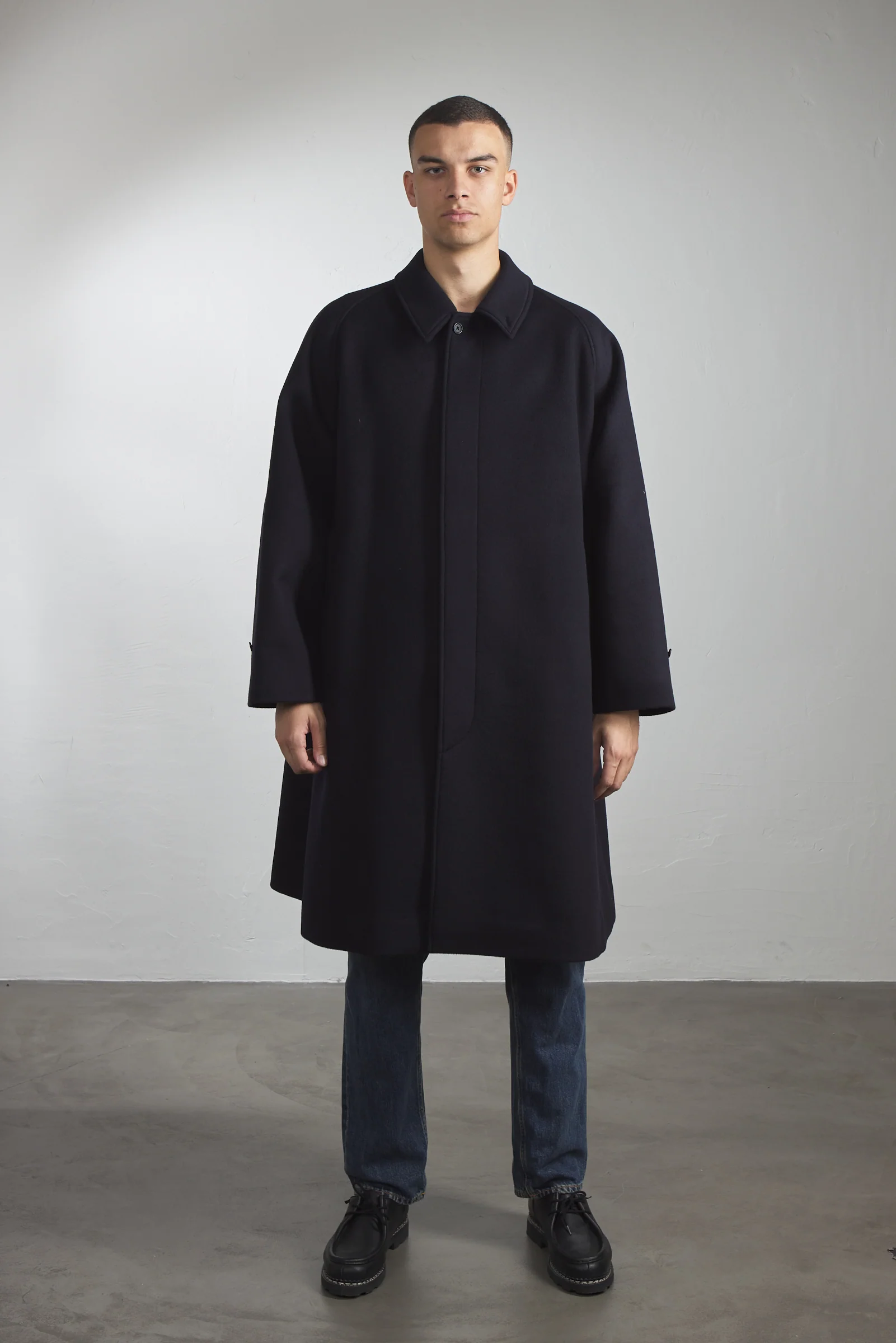 Kaptain Sunshine Walker Coat Cashmere Wool Navy - Image 6