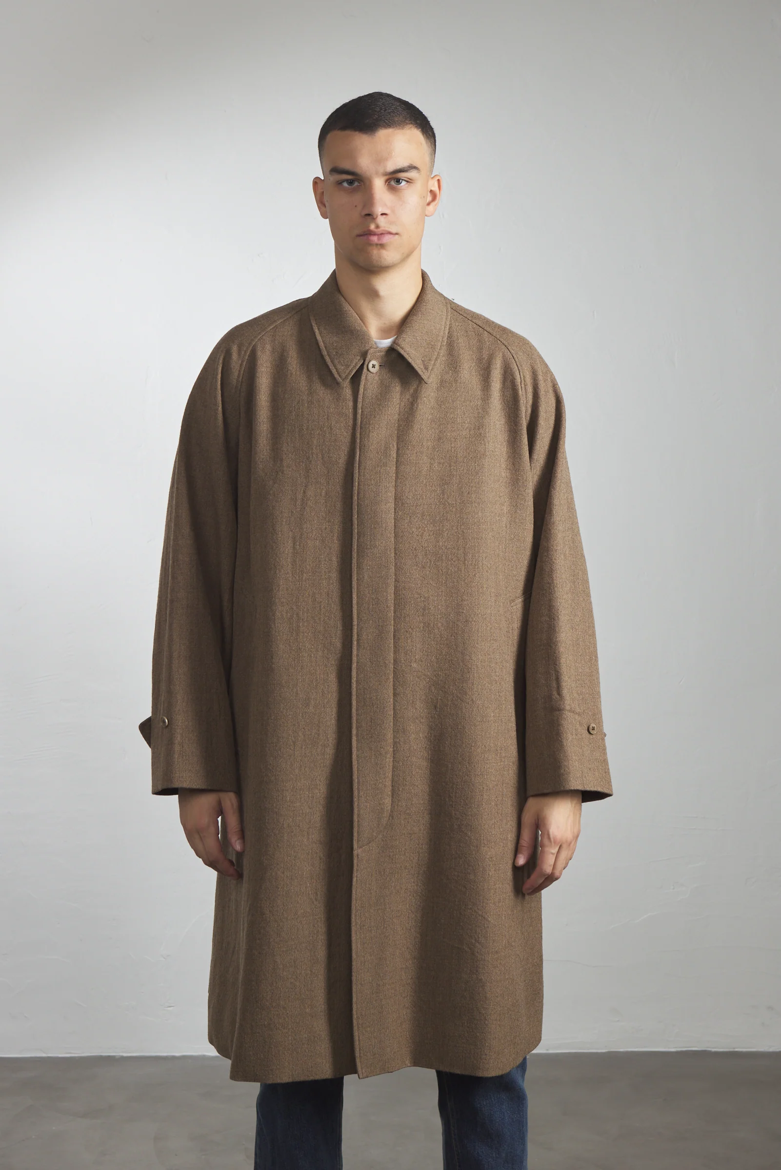 Kaptain Sunshine Walker Coat Wool Serge Top Cab Brown - Image 2