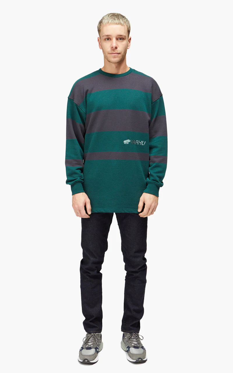 Karhu Uni Striped Sweatshirt June Bug/India Ink - Image 2