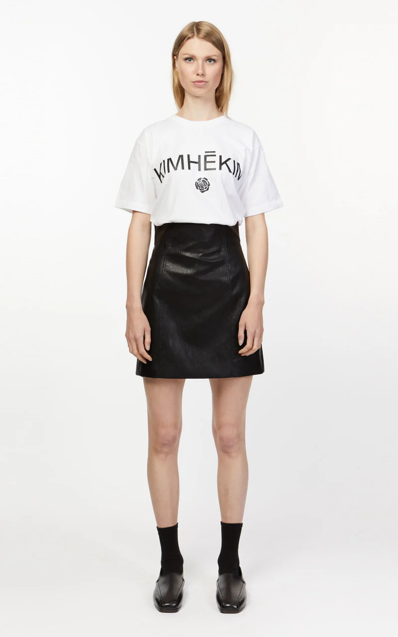 KIMHEKIM Emma Vegan Leather Mini Skirt Black - Image 2