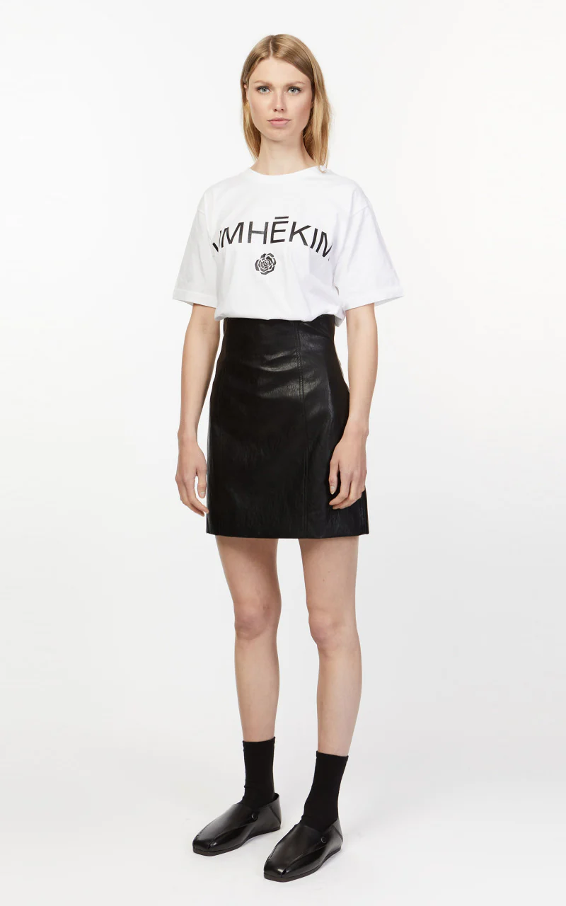 KIMHEKIM Emma Vegan Leather Mini Skirt Black - Image 3