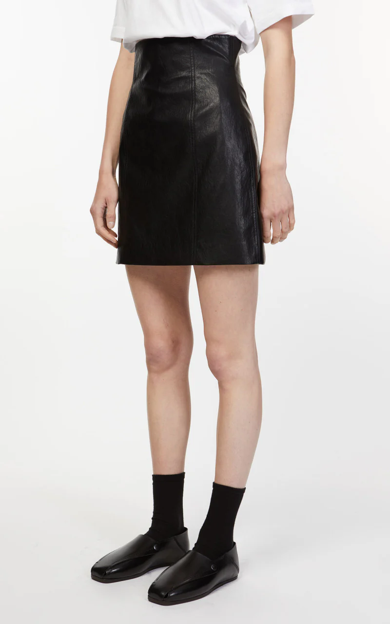 KIMHEKIM Emma Vegan Leather Mini Skirt Black - Image 4
