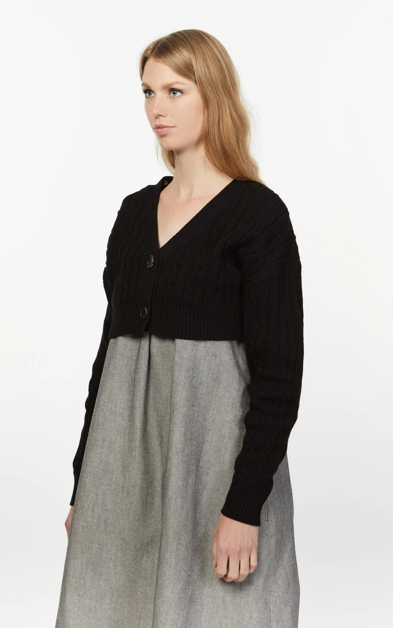 KIMHEKIM Rebecca Cropped Cardigan Black - Image 4
