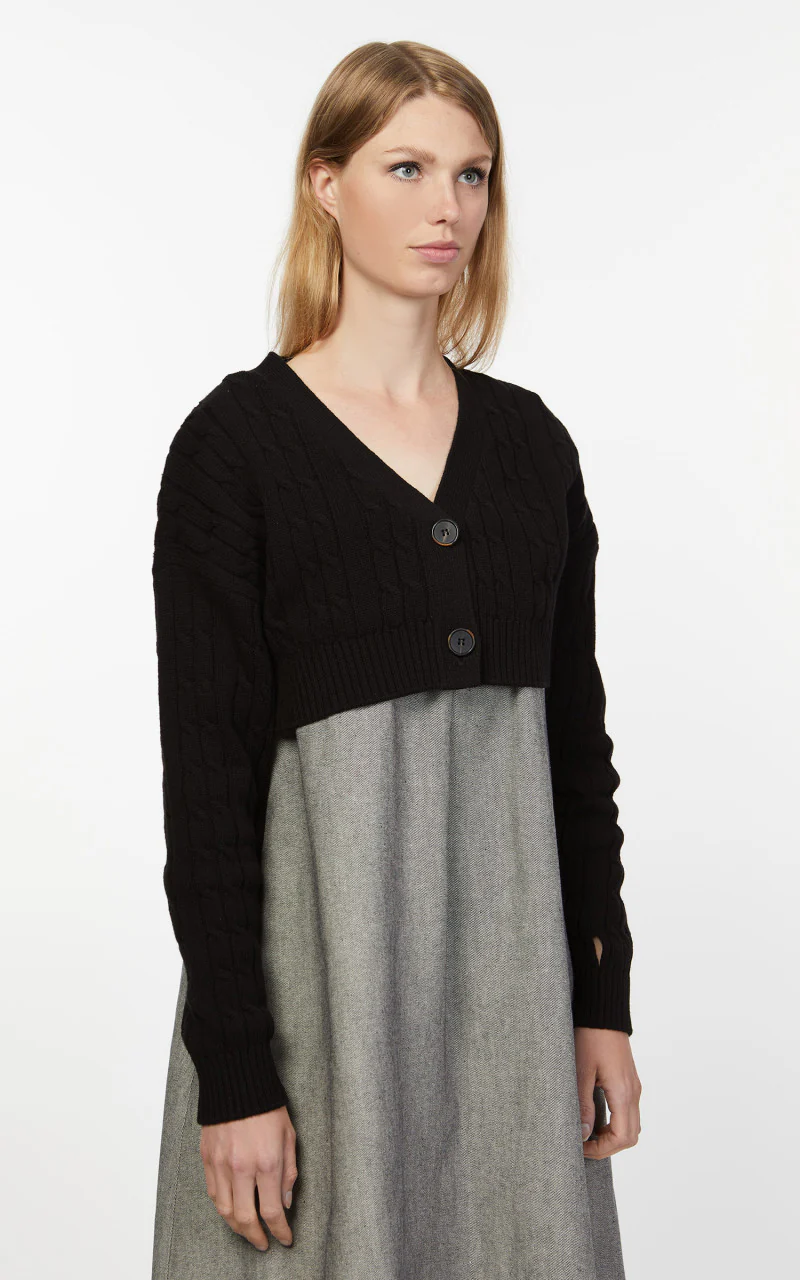 KIMHEKIM Rebecca Cropped Cardigan Black - Image 5