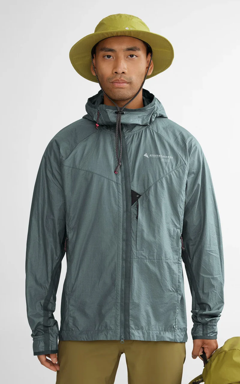 Klättermusen Ansur Hooded Wind Jacket Stone Blue - Image 6