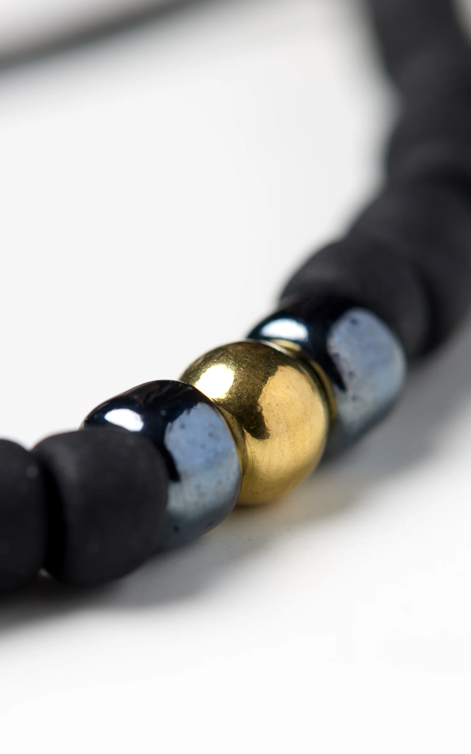 Kobashi Studio BRL7005 Japanese Beads Bracelet Matte Black/Gunmetal-Blue - Image 2