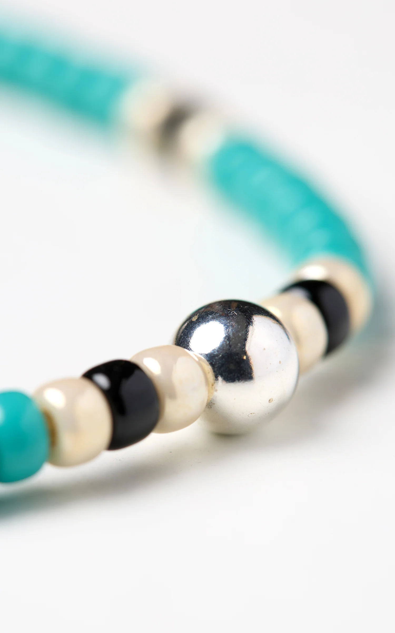 Kobashi Studio BRLS5005 Japanese Beads Bracelet Silver 925/Turquoise/Off-White/Black - Image 2
