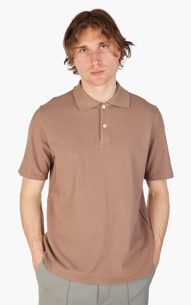 Lady White Co. S/S Two Button Polo Dried Rose - Image 4