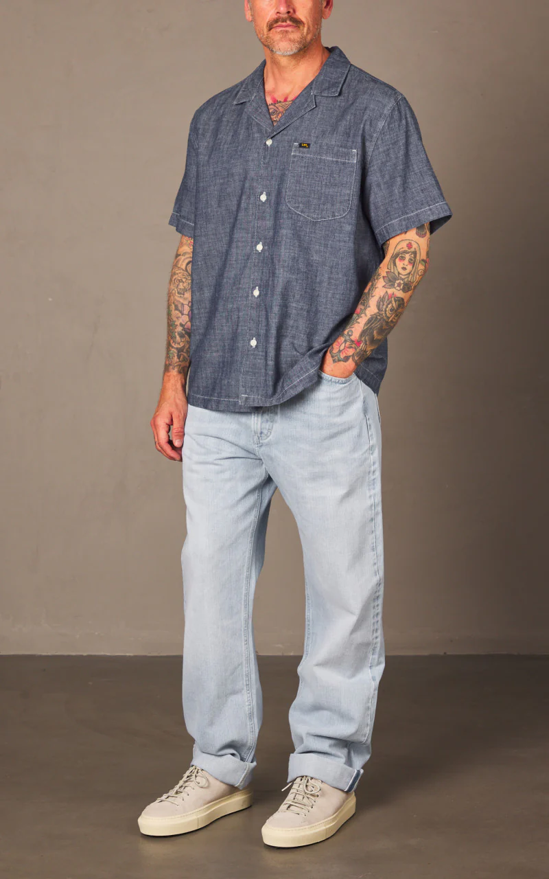 Lee 101 101 Camp Shirt Selvedge Mid Indigo - Image 2