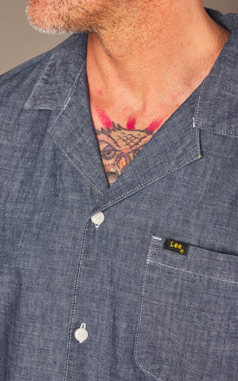 Lee 101 101 Camp Shirt Selvedge Mid Indigo - Image 5