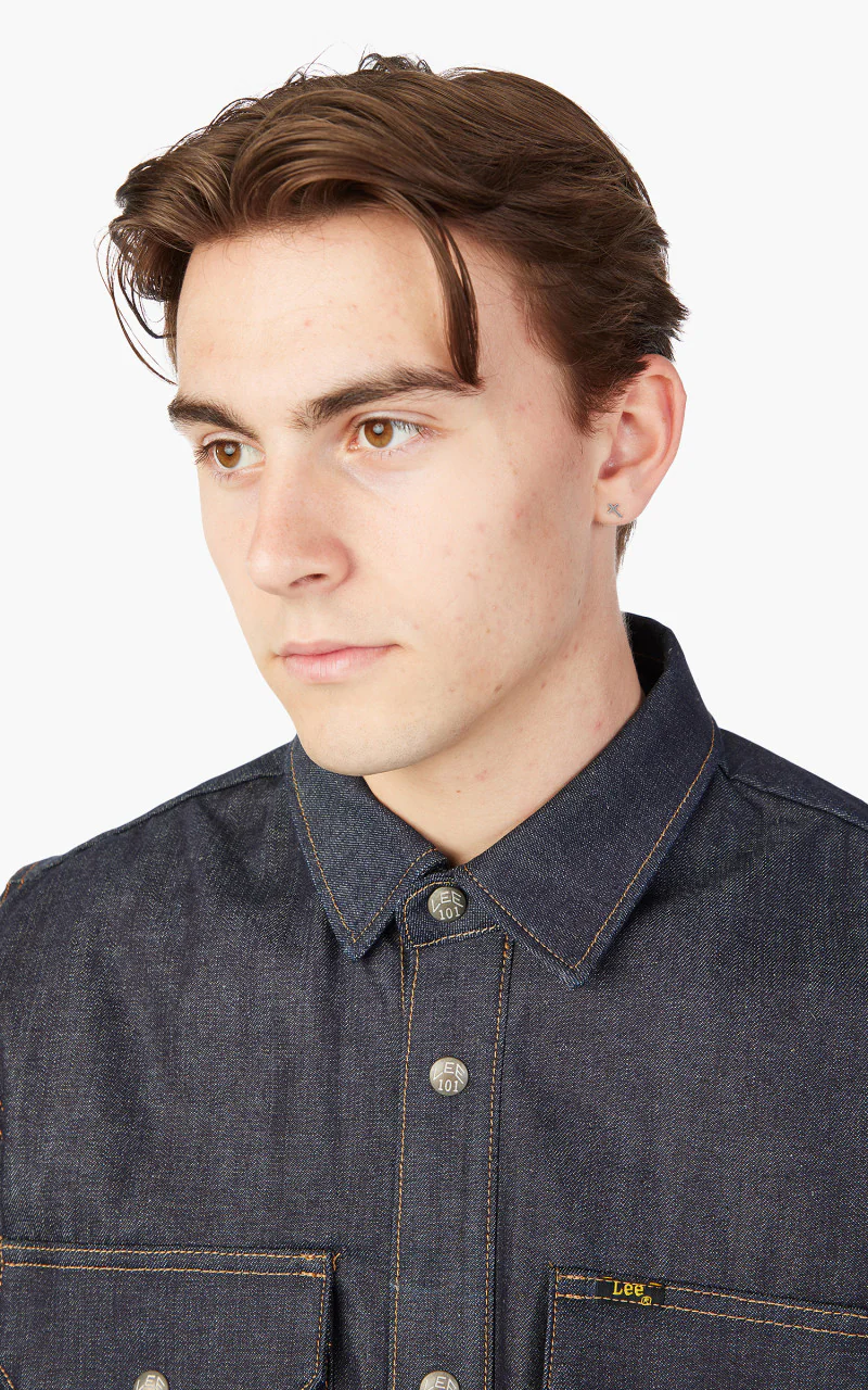 Lee 101 101 Denim Overshirt Dry Indigo - Image 5