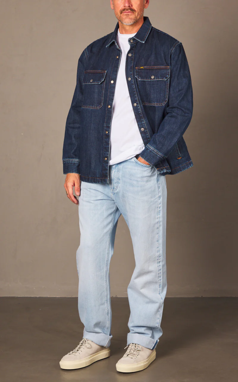 Lee 101 101 Overshirt Selvedge Mid Indigo - Image 2