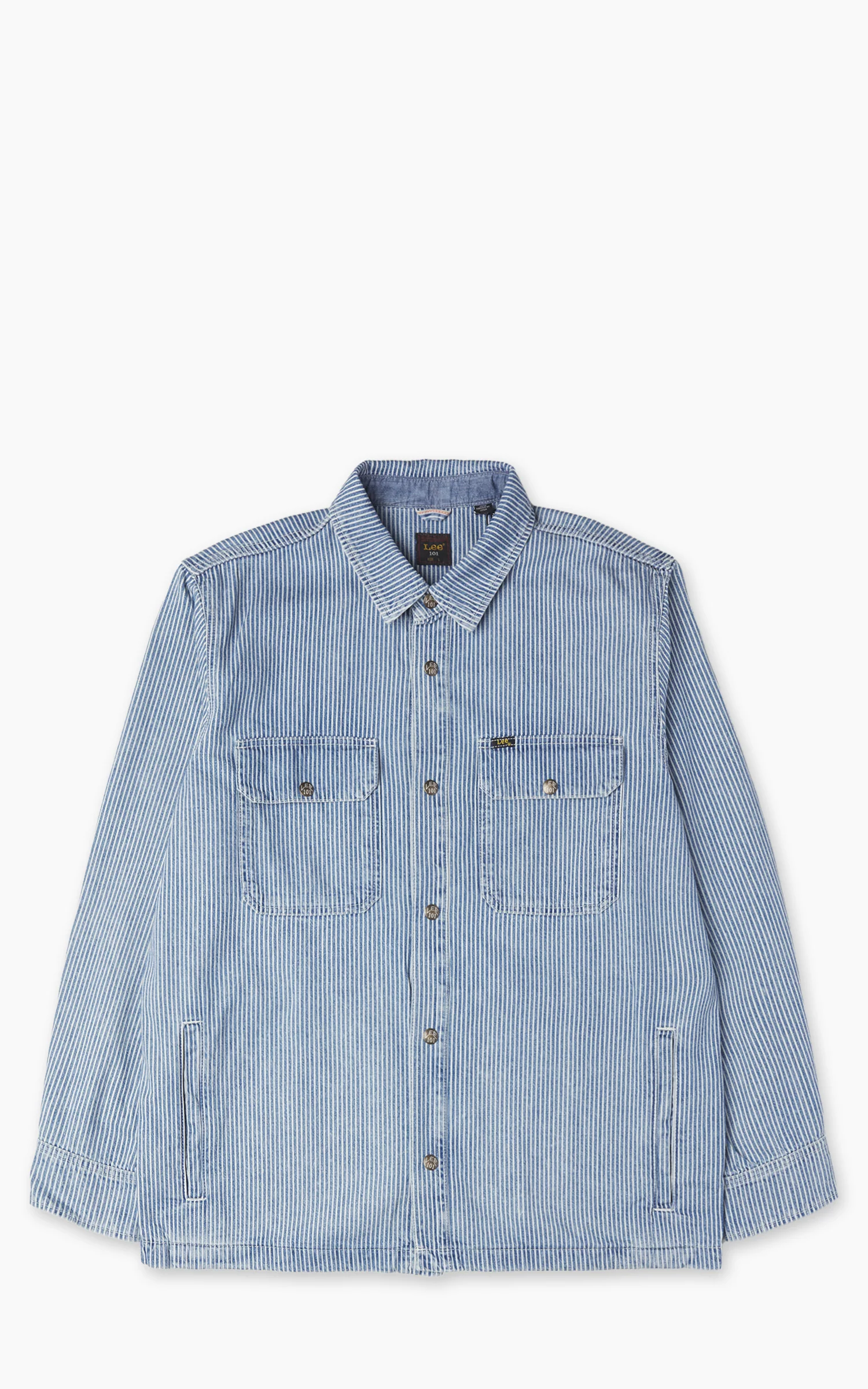 Lee 101 101 Relaxed Overshirt Washed RR Stripe Blue