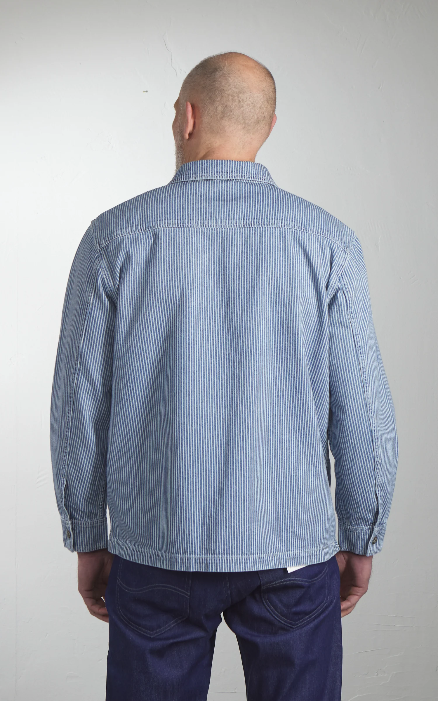 Lee 101 101 Relaxed Overshirt Washed RR Stripe Blue - Image 5