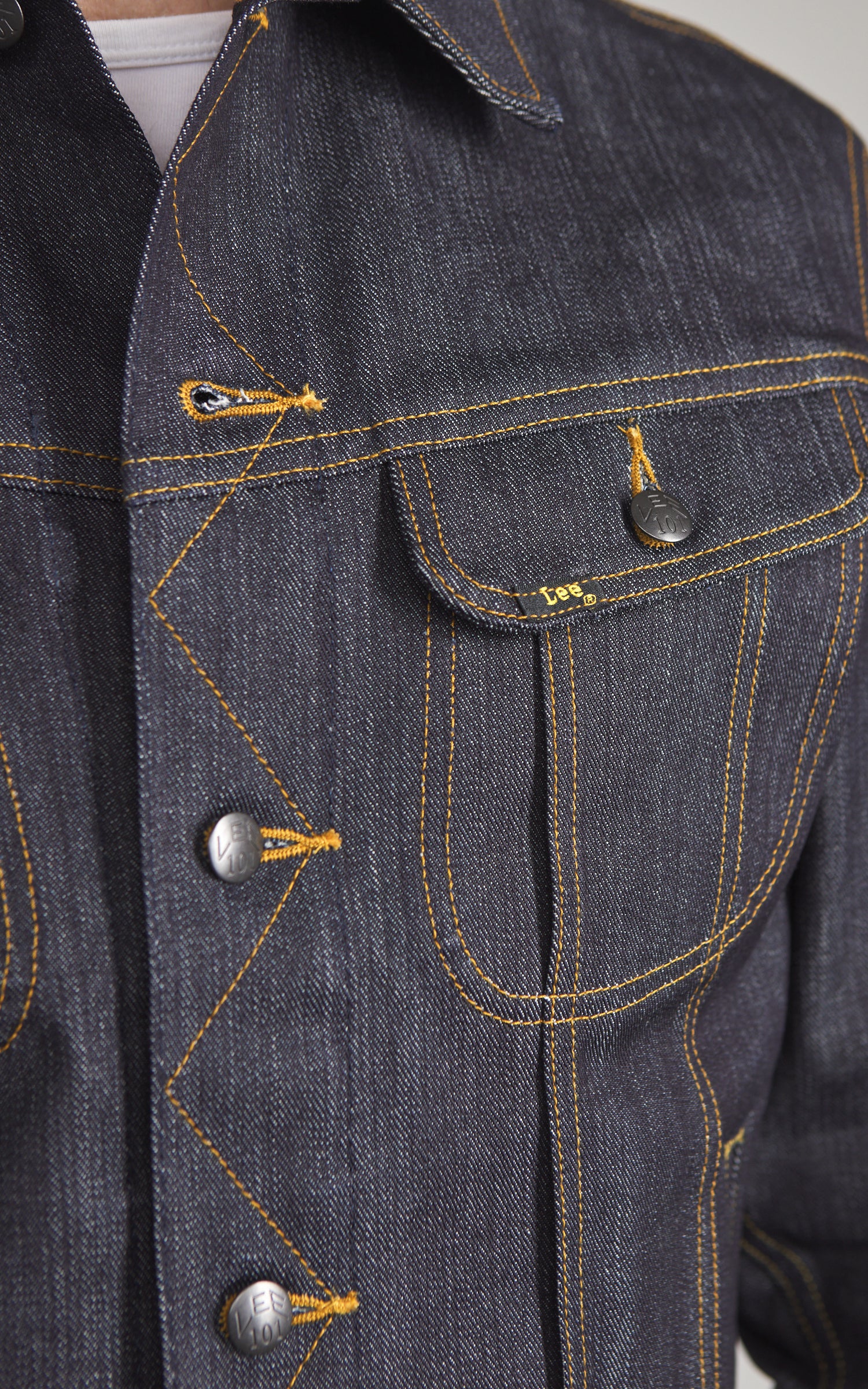Lee 101 101 Rider Jacket Dry Blue 14.75oz - Image 5