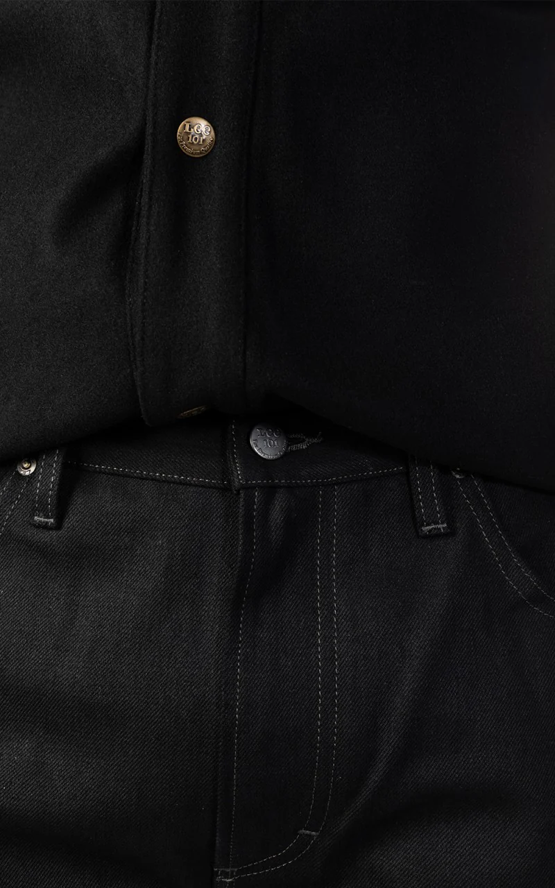 Lee 101 101 Rider Jeans Slim Dry Black Selvage 13oz - Image 6