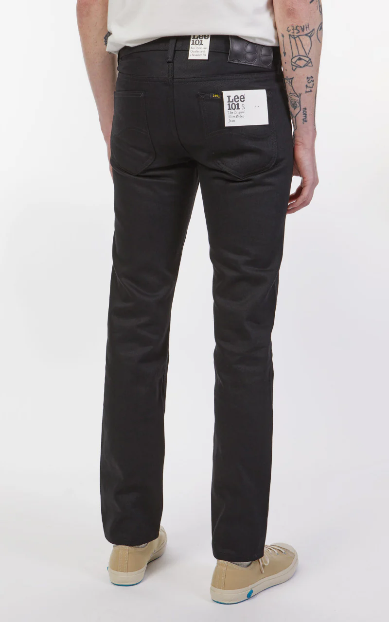 Lee 101 101 S Jeans Dry Selvedge Black 14oz - Image 6