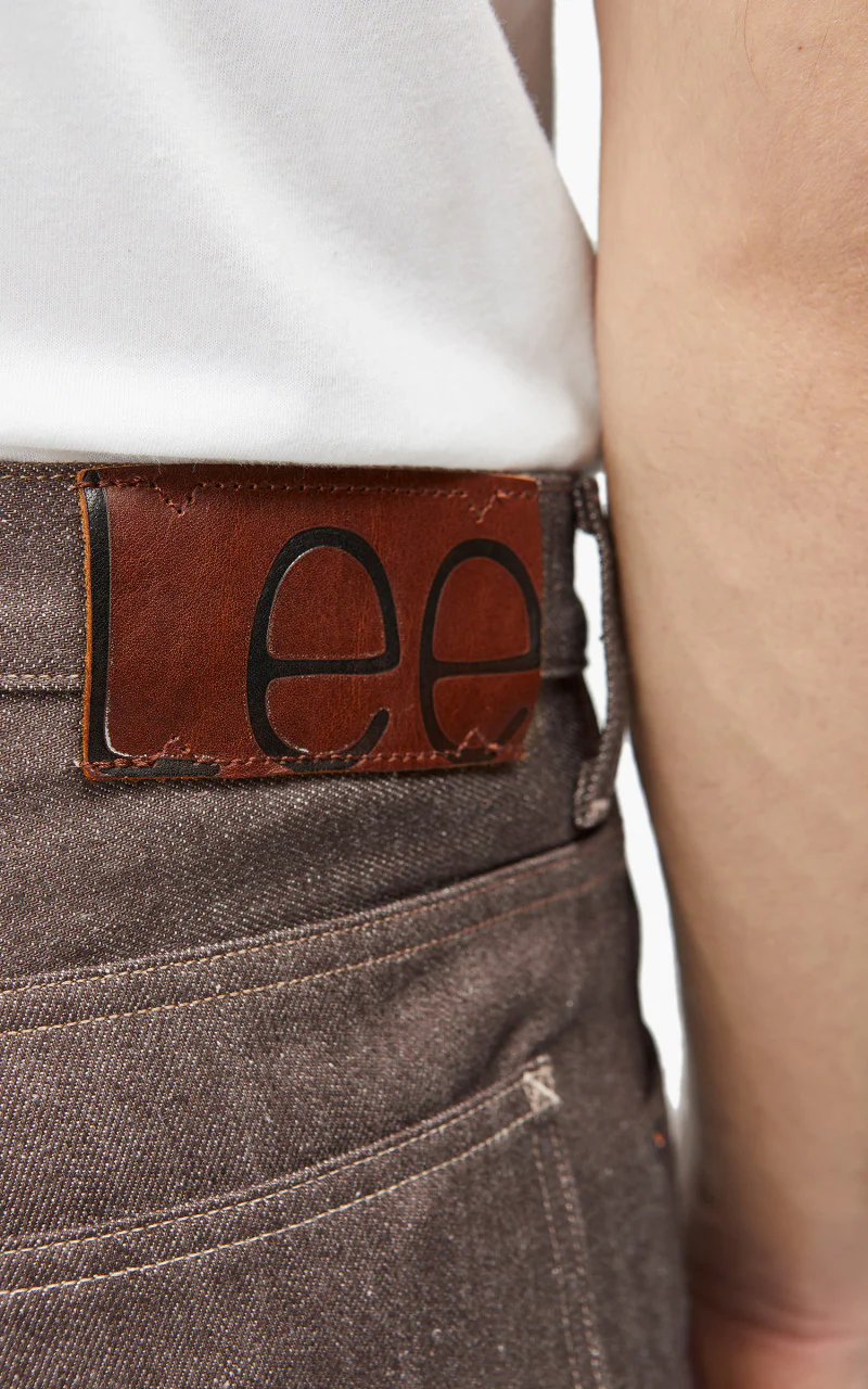 Lee 101 101 Z Jeans Dry Recycled Cotton Selvedge Brown 14oz - Image 7