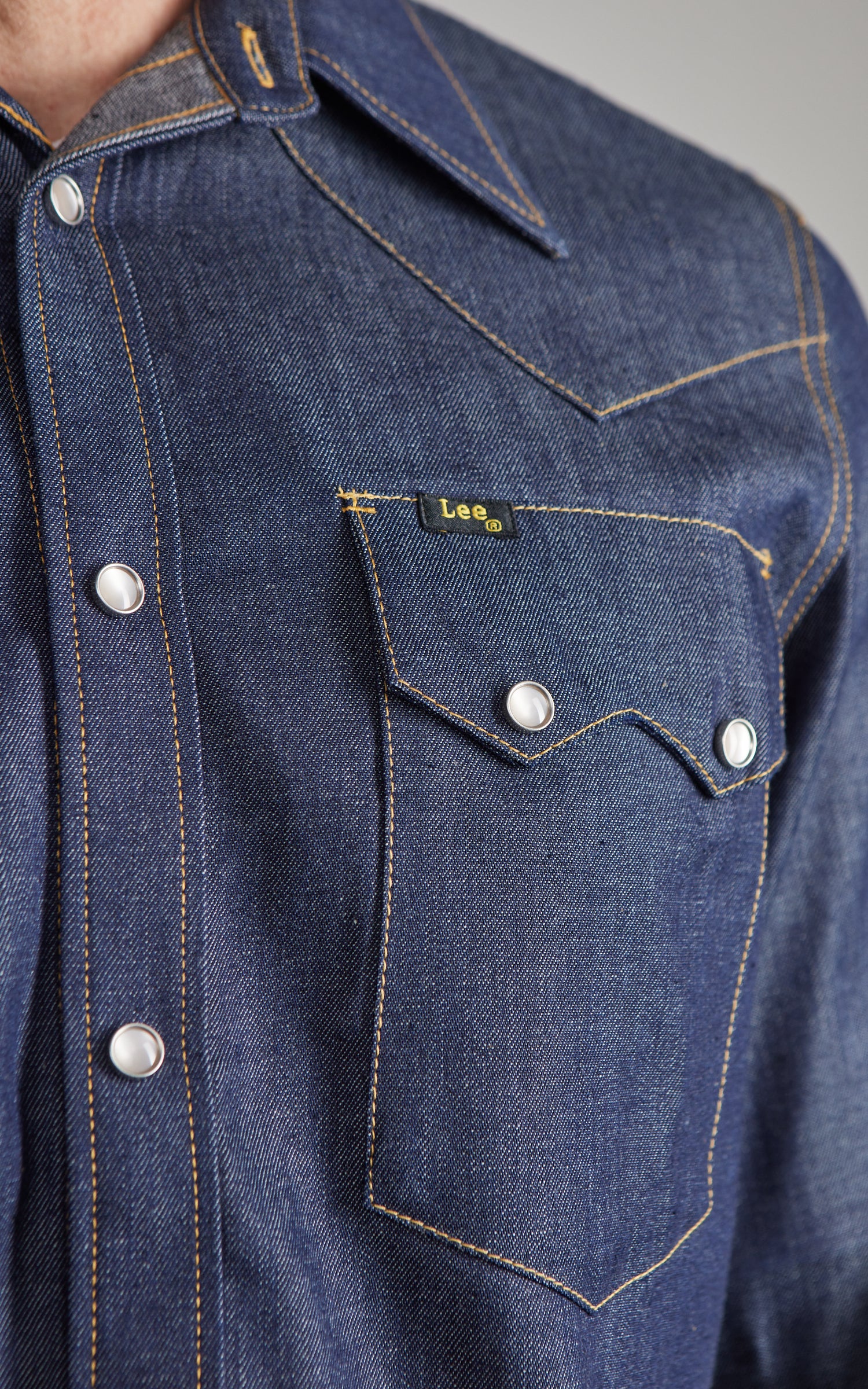 Lee 101 50s Western Shirt Dry Blue - Image 3