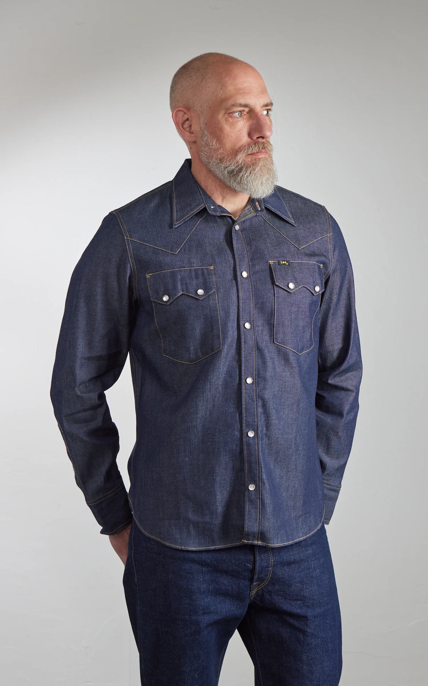 Lee 101 50s Western Shirt Dry Blue - Image 4