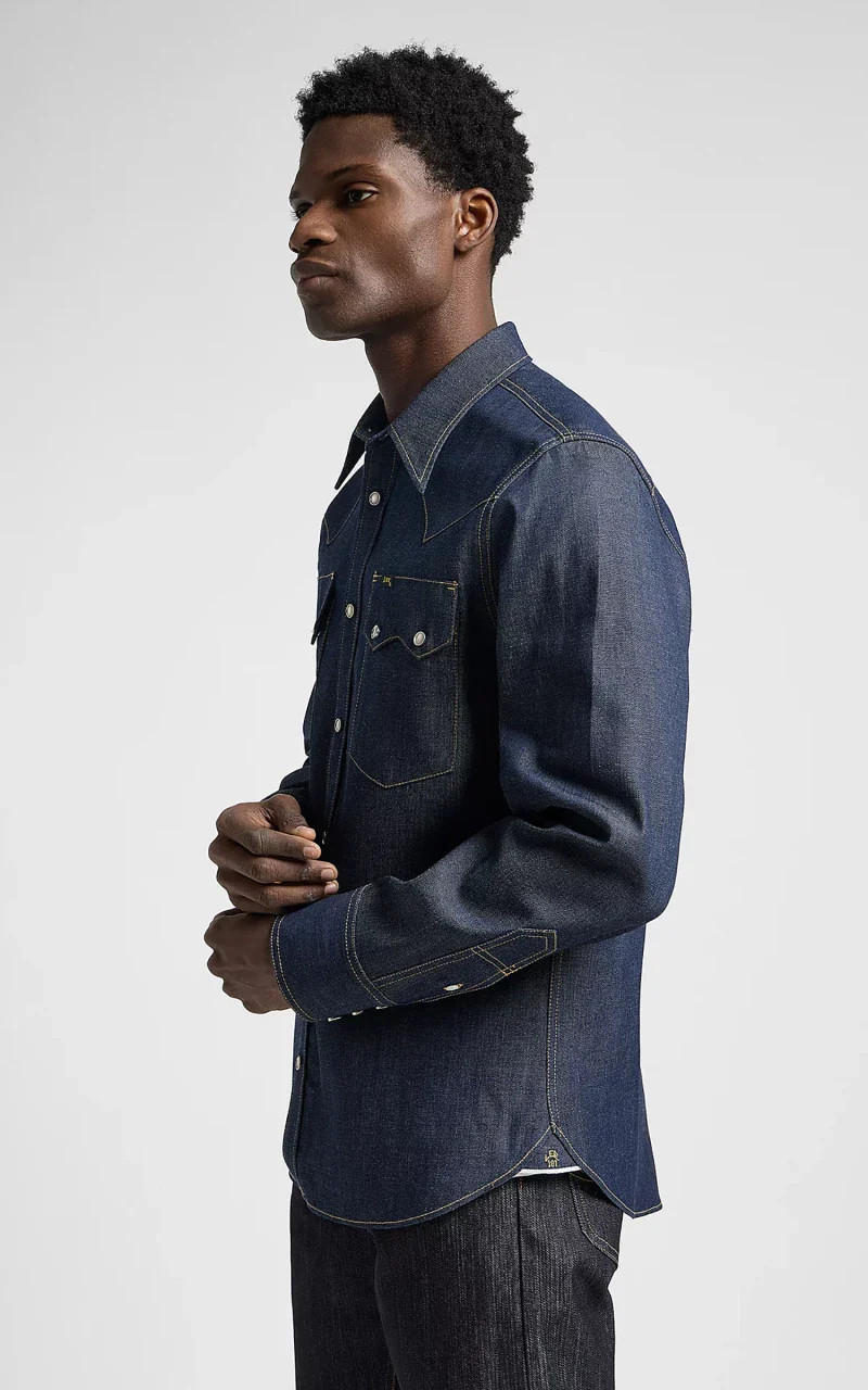 Lee 101 50s Western Shirt Dry Blue - Image 8