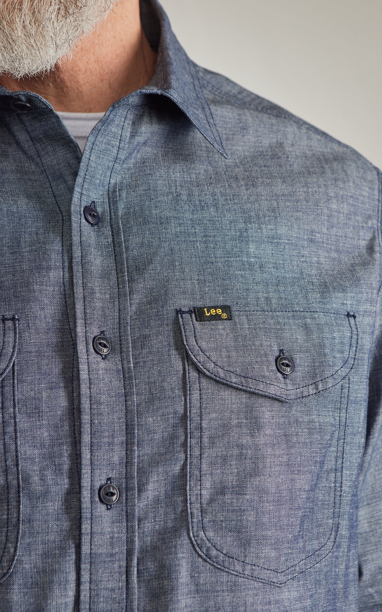 Lee 101 Heritage Workwear Shirt Dry Blue - Image 5