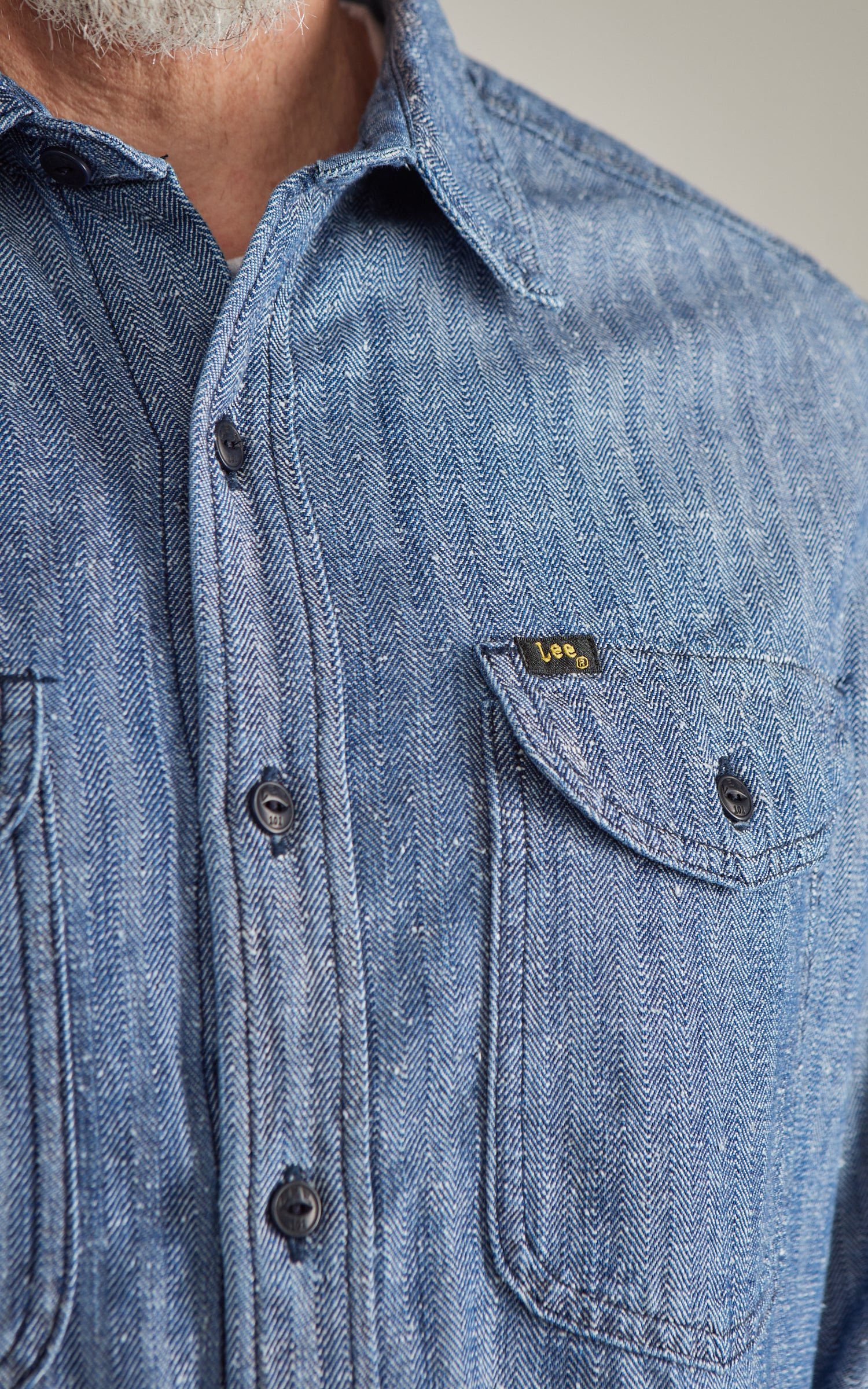 Lee 101 Heritage Workwear Shirt Dark Indigo - Image 5