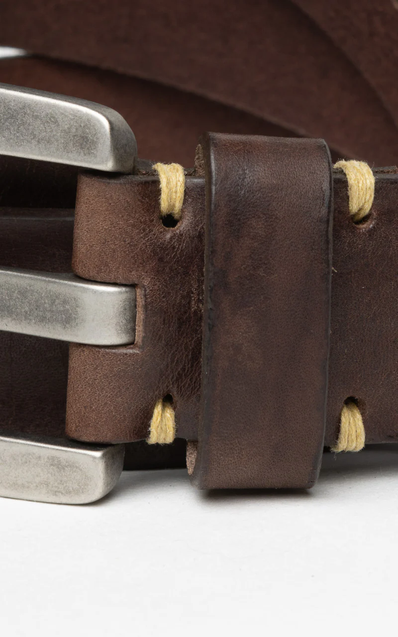 Lee 101 Leather Belt Dark Brown - Image 3