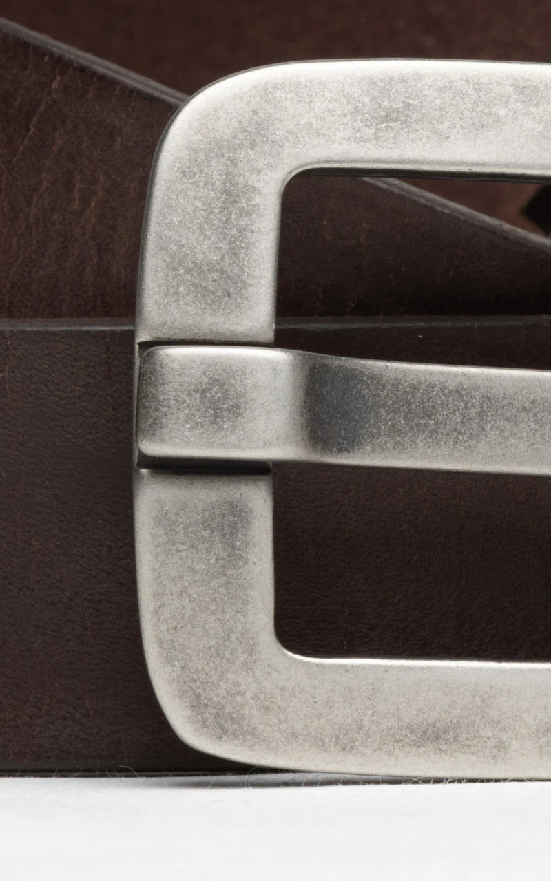 Lee 101 Leather Belt Dark Brown - Image 4
