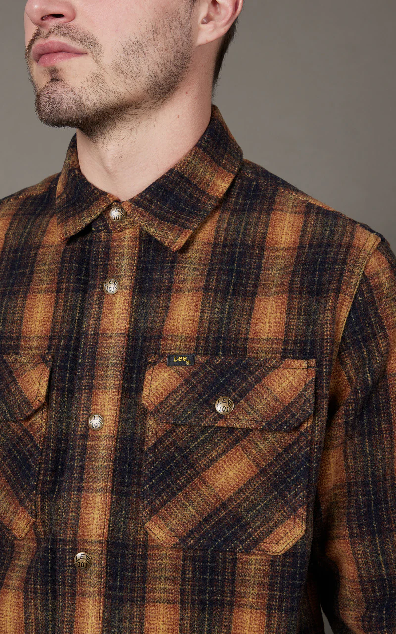 Lee 101 Wool Overshirt Sky Captain - Image 4
