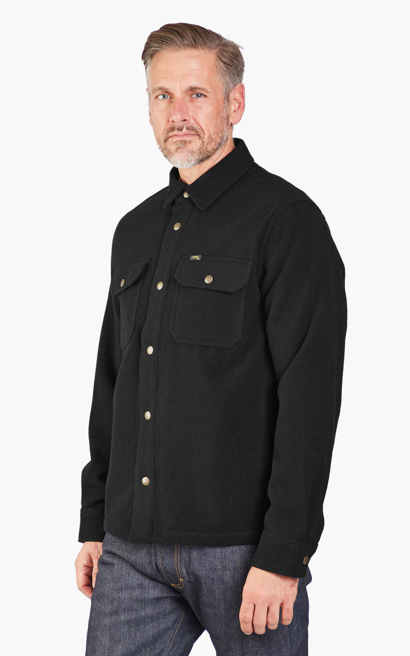 Lee 101 Wool Overshirt Washed Black - Image 4