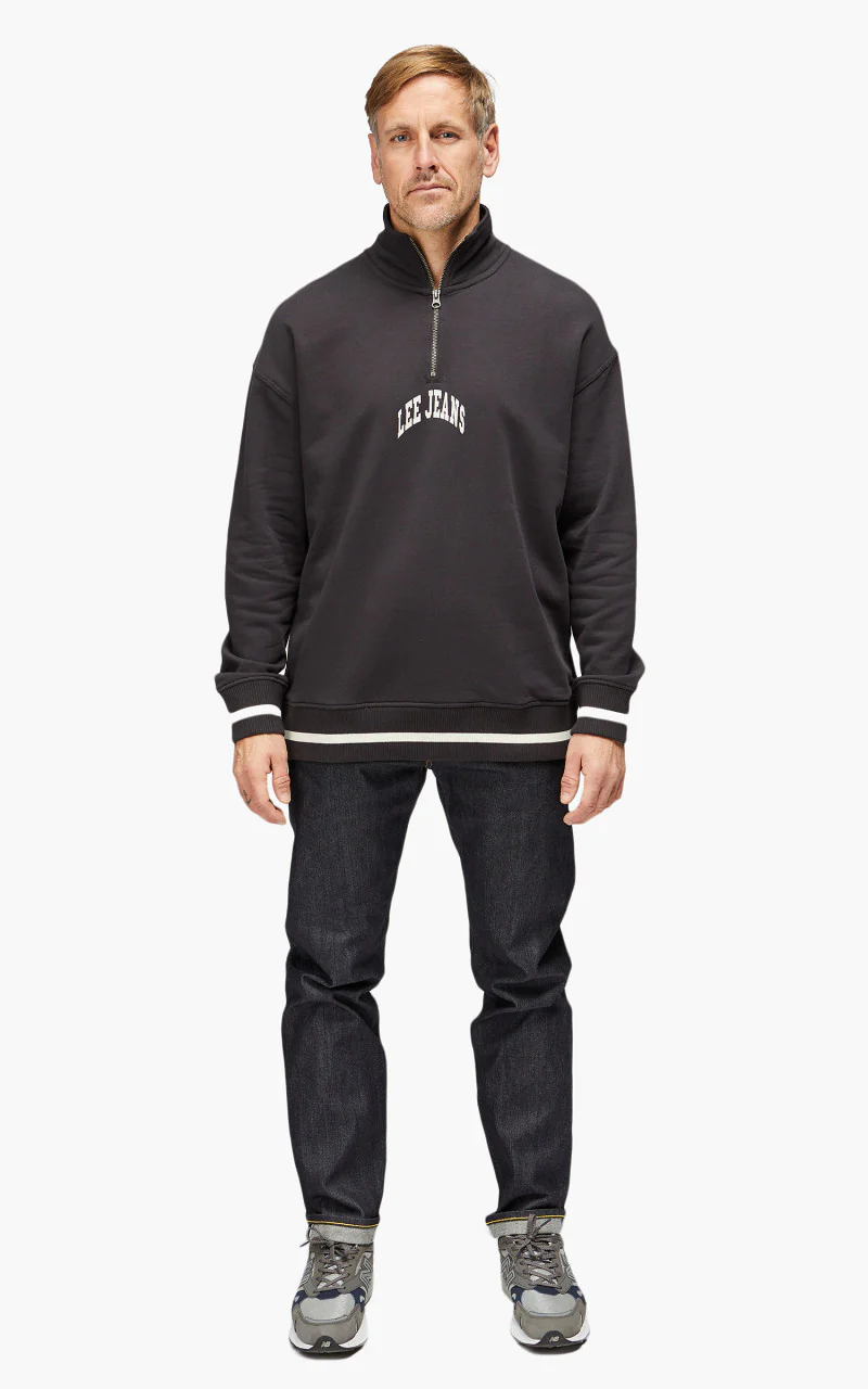 Lee Half Zip Seasonal Sweatshirt Washed Black - Image 2