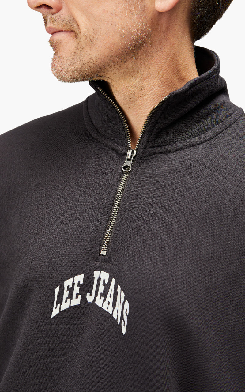 Lee Half Zip Seasonal Sweatshirt Washed Black - Image 3