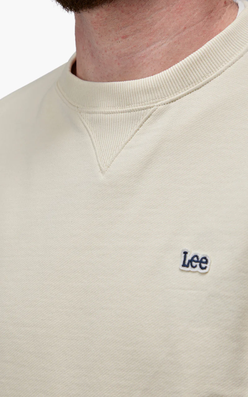 Lee Plain Crew Sweatshirt Ecru - Image 3